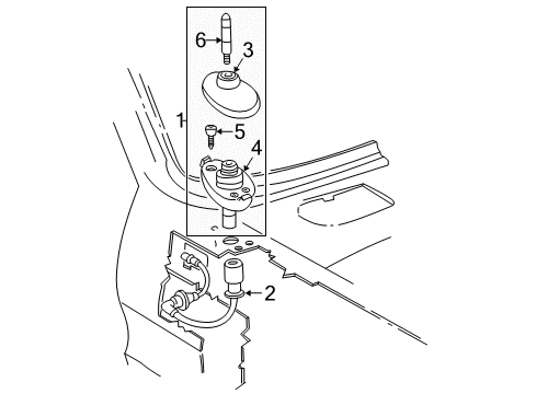 2001 Ford E-150 Econoline Club Wagon Antenna & Radio Diagram