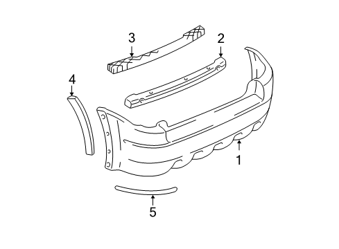 2003 Ford Escape Reflector, Passenger Side Diagram for YL8Z-17808-AA
