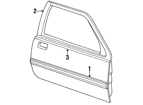 1988 Mercury Cougar Door & Components Diagram