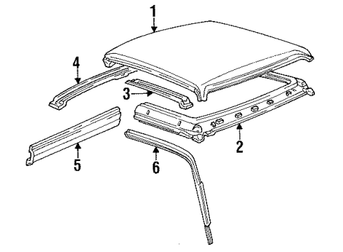 1994 Ford Ranger Roof & Components Diagram