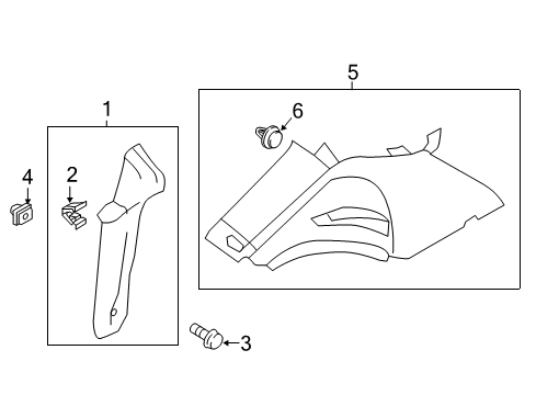2017 Ford C-Max Interior Trim - Quarter Panels Diagram