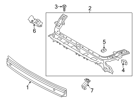 2018 Ford Mustang Upper Tie Bar, Front Diagram for FR3Z-8A284-E