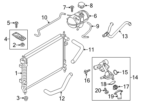 2017 Ford Mustang Radiator & Components Diagram