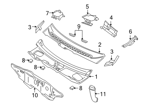 2009 Ford Taurus X Cowl Diagram