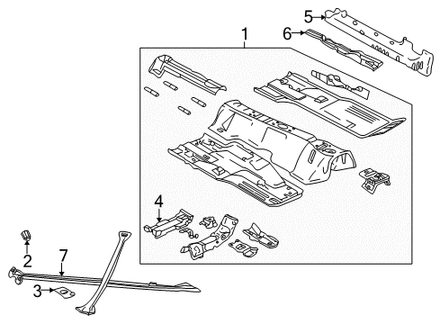2005 Ford Thunderbird Front Floor Pan Diagram for 3W6Z-7611135-AA