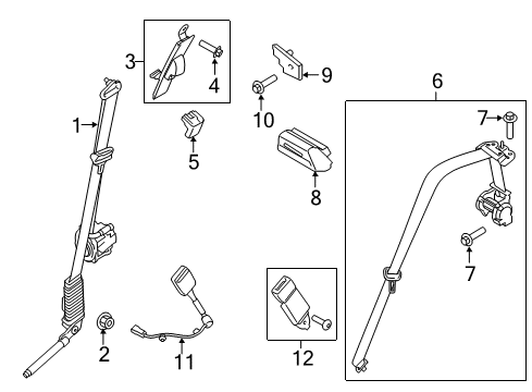 2020 Ford F-150 Front Seat Belts Diagram 4 - Thumbnail