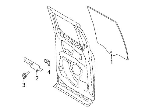 2018 Ford F-250 Super Duty Rear Door - Glass & Hardware Diagram