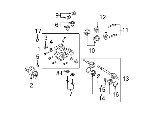 2007 Mercury Mountaineer Axle Housing - Rear Diagram