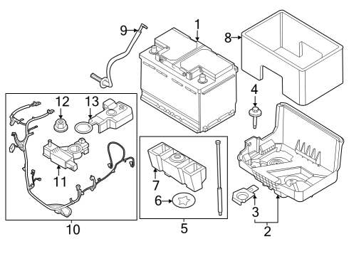 2024 Ford Mustang Battery Tray Diagram for PR3Z-10732-A
