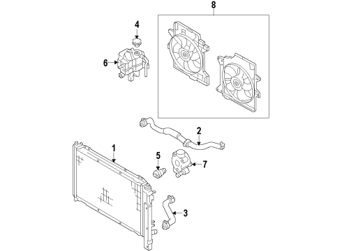 2008 Ford Escape Fan & Motor Diagram for 5M6Z-8C607-AH
