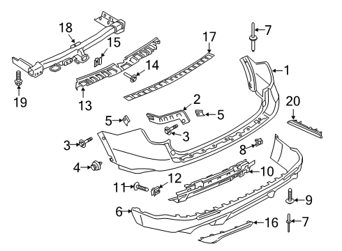 2023 Ford Explorer Bumper & Components - Rear Diagram