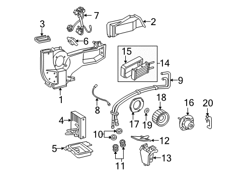 2013 Ford E-250 A/C Evaporator & Heater Components Diagram
