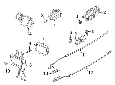 2019 Ford Expedition Lift Gate - Lock & Hardware Diagram