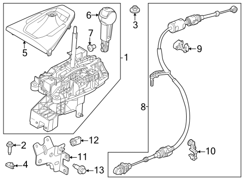 2024 Ford Mustang Shifter Assembly Nut Diagram for -W711470-S437