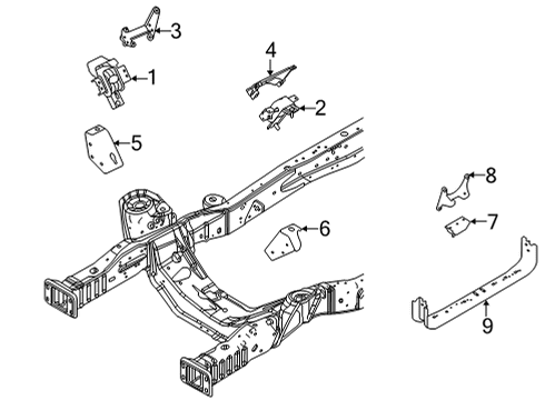 2017 Ford E-350 Super Duty Engine & Trans Mounting Diagram