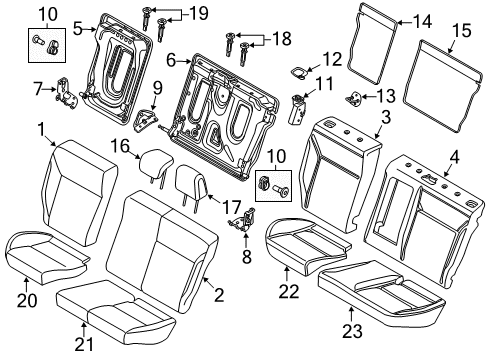2015 Ford Focus Rear Seat Components Diagram