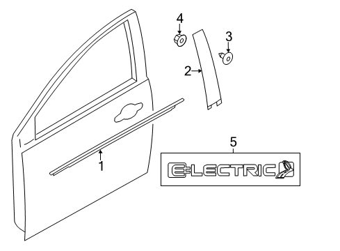 2014 Ford Focus Applique, Front Driver Side Diagram for CP9Z-5820555-A