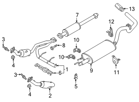 2023 Ford F-150 Exhaust Components Diagram 3 - Thumbnail