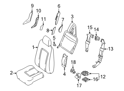 2005 Ford Expedition Front Seat Components Diagram