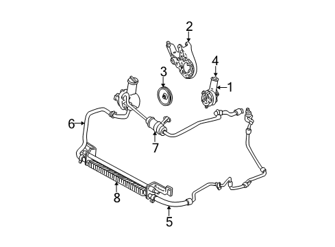 2003 Ford Taurus P/S Pump & Hoses, Steering Gear & Linkage Diagram