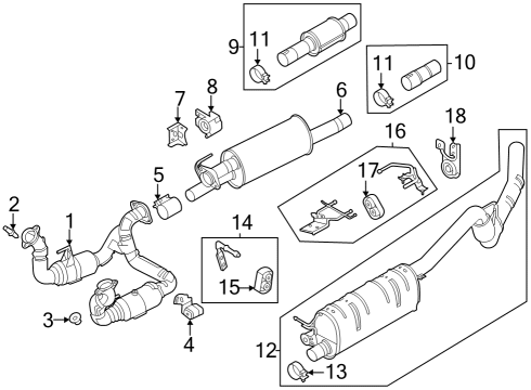 2023 Ford F-250 Super Duty Exhaust Components Diagram