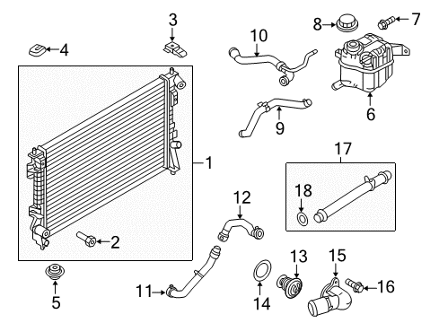 2014 Ford Police Interceptor Utility Radiator & Components Diagram 1 - Thumbnail