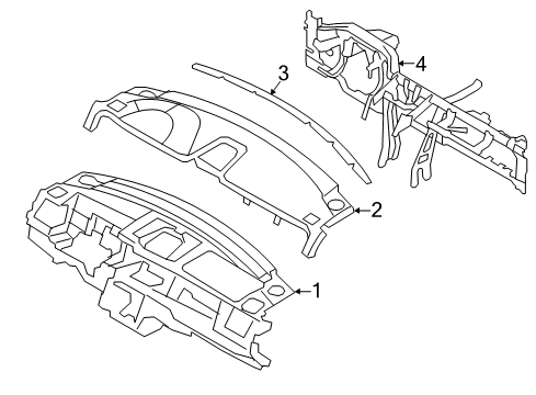 2010 Lincoln MKS Cluster & Switches, Instrument Panel Diagram