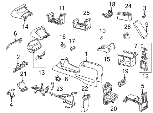 1999 Ford Explorer Center Console, Sound System Diagram
