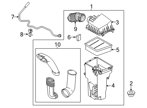 2019 Ford Fiesta Air Cleaner Assembly Diagram for D2BZ-9600-A