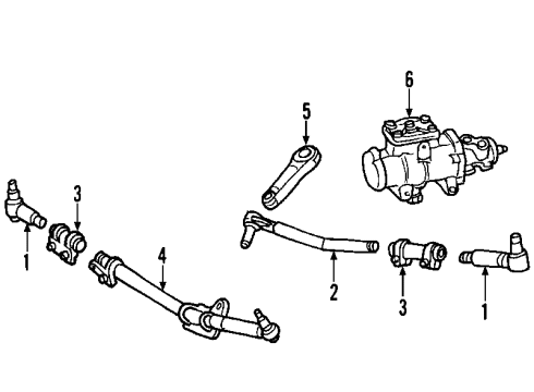 2006 Ford F-350 Super Duty P/S Pump & Hoses, Steering Gear & Linkage Diagram