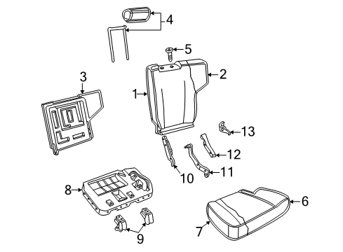 2003 Ford Explorer Sport Seat Cushion Pad, Rear Passenger Side Diagram for 1L2Z-9863840-BA