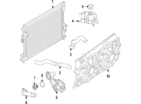 2020 Lincoln Continental Cooling System, Radiator, Water Pump, Cooling Fan Diagram 5 - Thumbnail