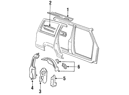 1993 Ford Explorer Inner Rail, Rear Passenger Side Diagram for F1TZ78513A20B