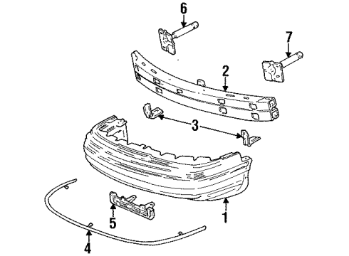 1996 Mercury Grand Marquis Bumper Cover Diagram for F5MY-17D957-A