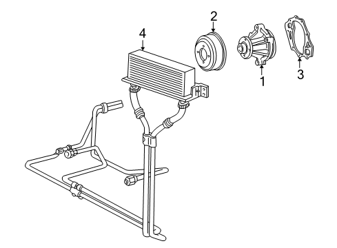 2001 Ford E-150 Econoline Club Wagon Water Pump, Trans Oil Cooler Diagram