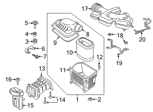 2018 Ford F-250 Super Duty Air Outlet Duct Insulator Diagram for CC3Z-9P686-A