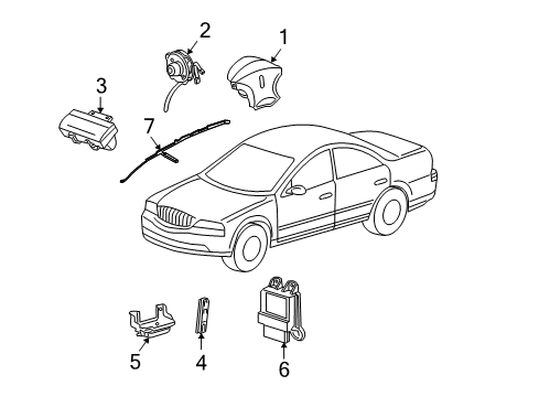 2002 Lincoln LS Air Bag Components Diagram