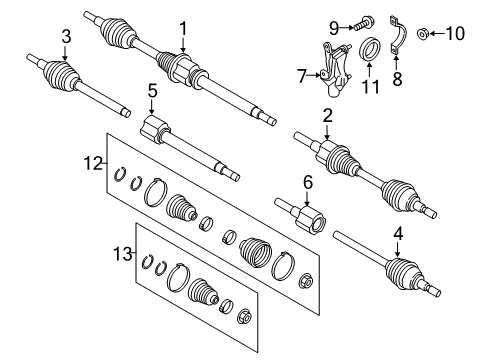 2018 Ford Focus Boot Kit, Front Outer Diagram for BV6Z-3A331-B