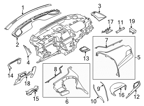2016 Lincoln MKC Cluster & Switches, Instrument Panel Diagram