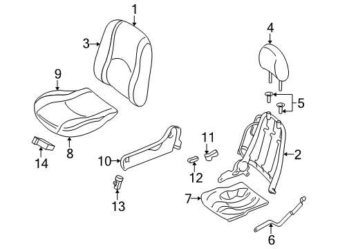 2006 Mercury Mariner Front Seat Components Diagram