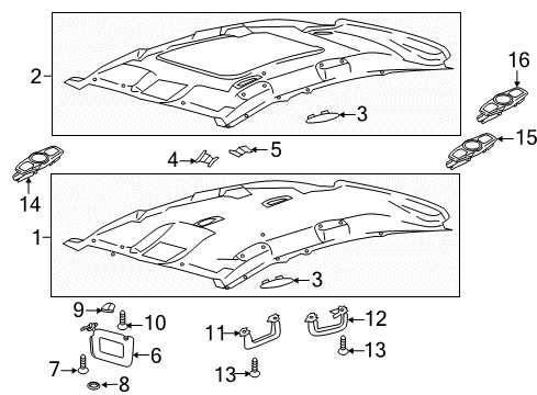2017 Ford C-Max Interior Trim - Roof Diagram