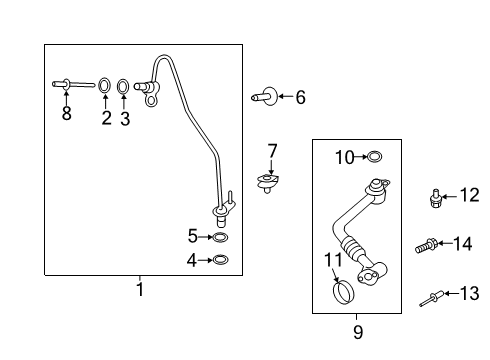 2021 Lincoln Aviator Turbocharger & Components Diagram