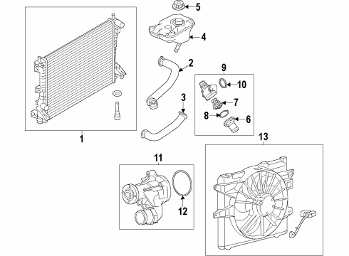 2014 Ford Mustang Cooling System, Radiator, Water Pump, Cooling Fan Diagram 5 - Thumbnail