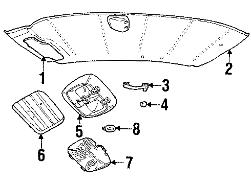 1999 Mercury Grand Marquis Interior Trim - Roof Diagram
