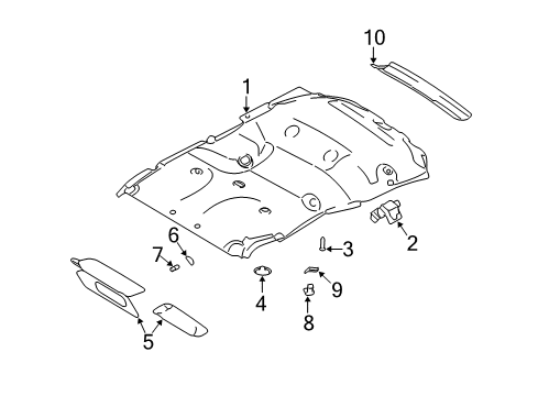 2005 Lincoln Navigator Interior Trim - Roof Diagram