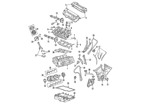 2006 Mercury Mariner Oil Cooler Diagram for 1S7Z-6A642-AA