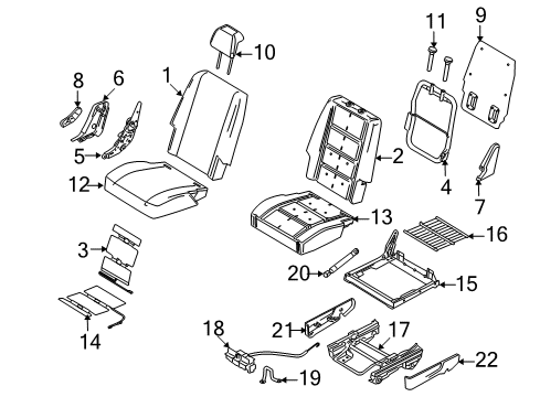 2009 Ford Taurus X Rear Seat Components Diagram