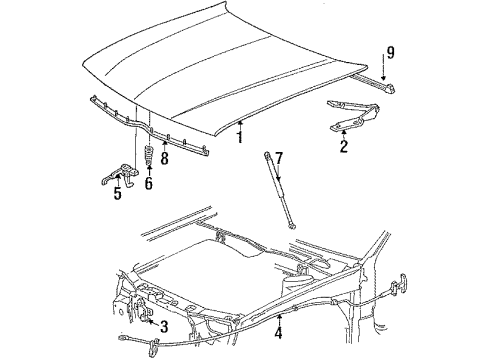 1990 Mercury Sable Assist Spring Diagram for E7DZ-16C644-A