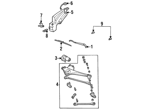 1999 Mercury Sable Windshield - Wiper & Washer Components Diagram