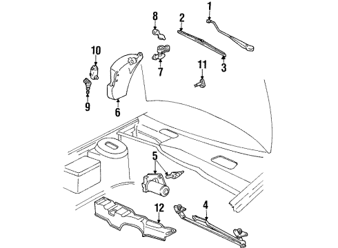 1995 Lincoln Continental Wiper & Washer Components Diagram